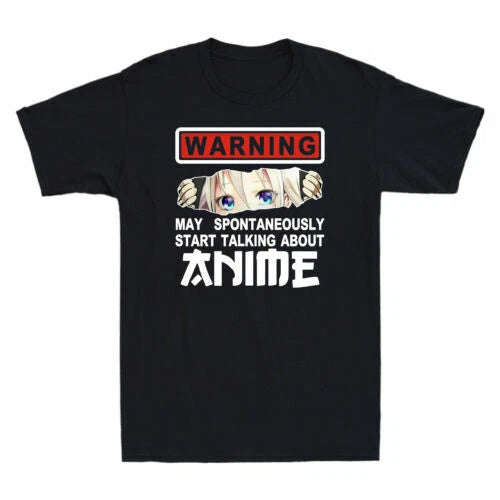 Warning May Spontaneously Start Talking About Anime Kawaii Otaku Men's T-Shirt