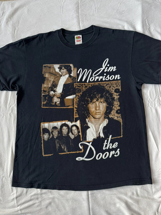 Vintage Jim Morrison The Doors Band Tee XL Black Double Sided Graphic Shirt Y2K