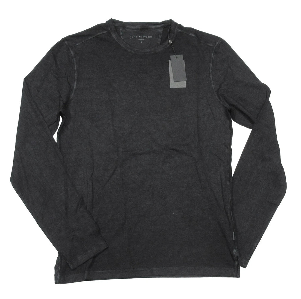 John Varvatos Men's Black Chester Solid Crew-Neck Long Sleeve T-Shirt (XL)