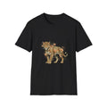Jaguar Floral Watercolor Nature Black Tee Aesthetic Graphic T-Shirt
