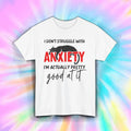 Anxiety Shirt Funny Cat Quote Mental Health Humor Relatable Graphic Tee S-5XL