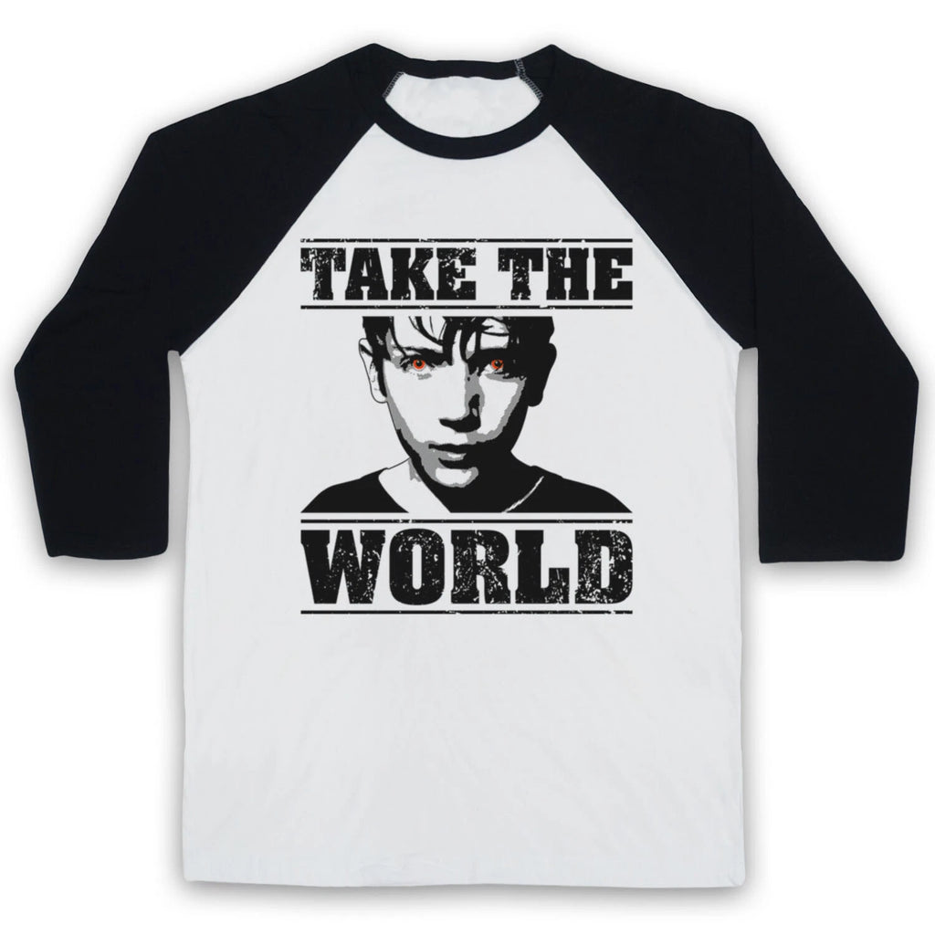 BRIGHTBURN TAKE THE WORLD BRANDON SUPERHERO HORROR FILM 3/4 SLEEVE BASEBALL TEE