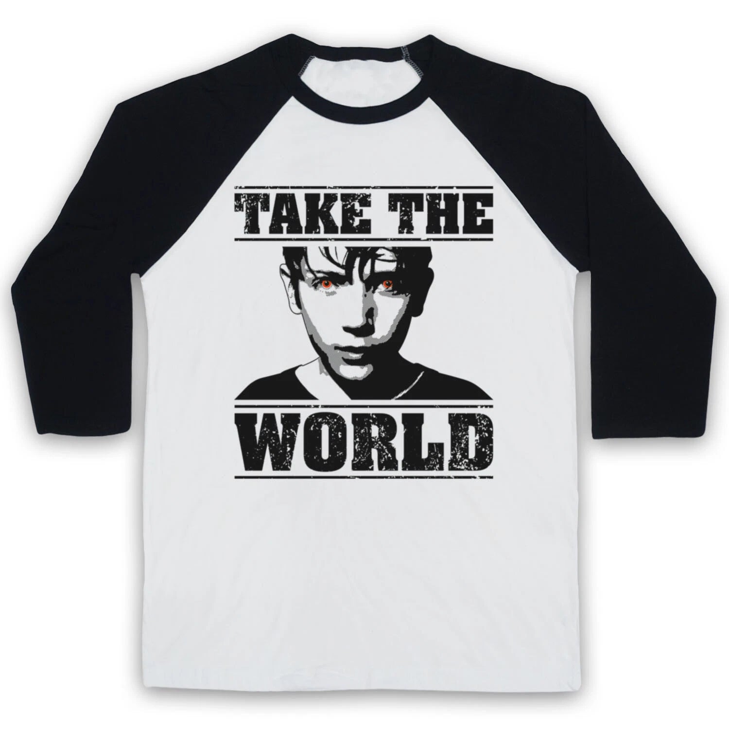 BRIGHTBURN TAKE THE WORLD BRANDON SUPERHERO HORROR FILM 3/4 SLEEVE BASEBALL TEE