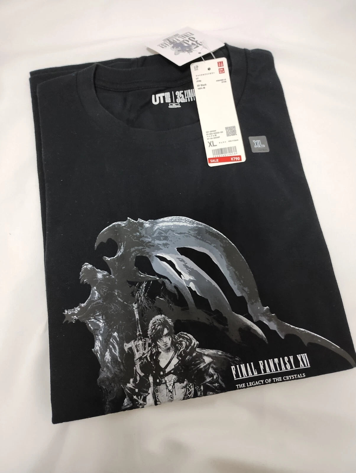 FF16 Final Fantasy XVI x Uniqlo UT T shirt Size Black JP XL (US L #C