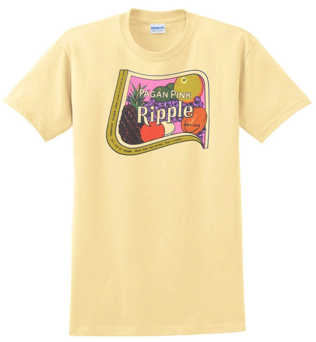 Ripple Pagan Pink Wine T-shirt.Gray,Khaki,White,Yellow. S-XXXL Free Ship to USA
