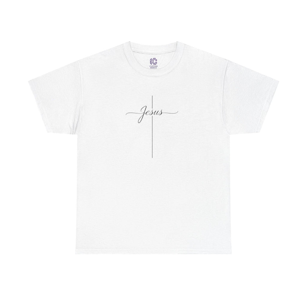Jesus Script Cross T-Shirt — Minimalist Faith Tee