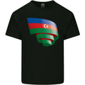 Curled Azerbaijan Flag Azerbaijani Day Football Mens Cotton T-Shirt Tee Top