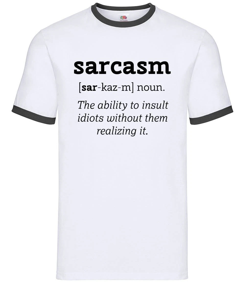 Sarcasm Definition - Mens Ringer - Sarcastic Funny Dictionary Hilarious