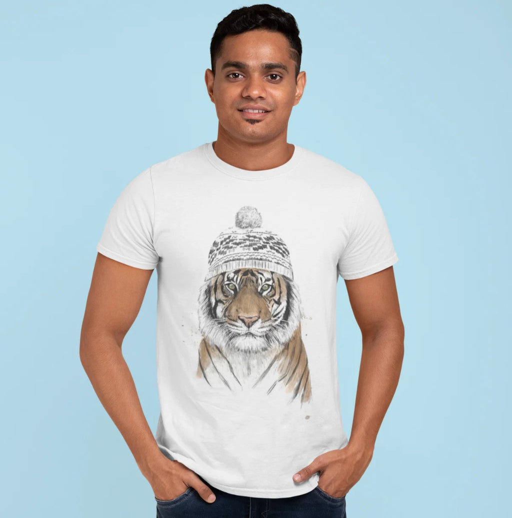 Men's Short Sleeve T-Shirt White, SIBERIAN TIGER