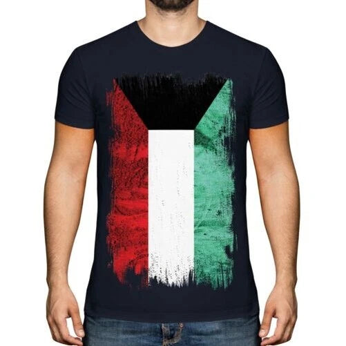 Kuwait Flag Grunge Mens T-Shirt Al-Kuwayt Football Kuwait Jersey Gift