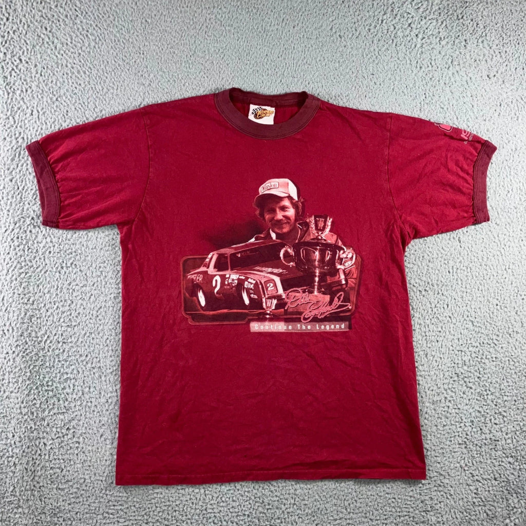 Vtg Dale Earnhardt Sr T Shirt Men L Race Car Continue The Legend Maroon Ringer