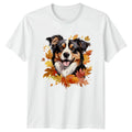 Cute Fall Dog Watercolor Clipart T-Shirt Aussie Gift For Him And Her