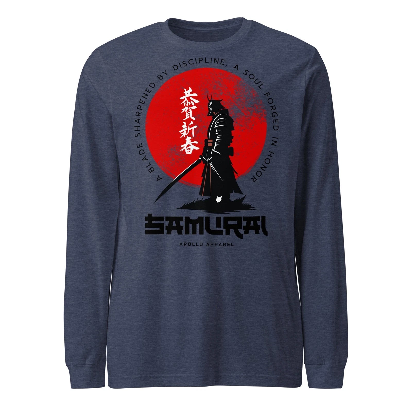 Samurai Long Sleeve T Shirt Japanese Warrior Graphic Unisex Anime Streetwear Tee