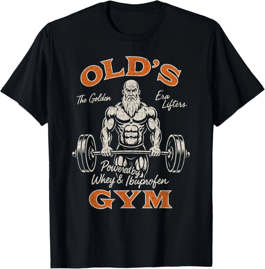 Old_s Gym Logo Workout Dad Grandpa Weightlifting Old Men Gym Gift Unisex T-Shirt