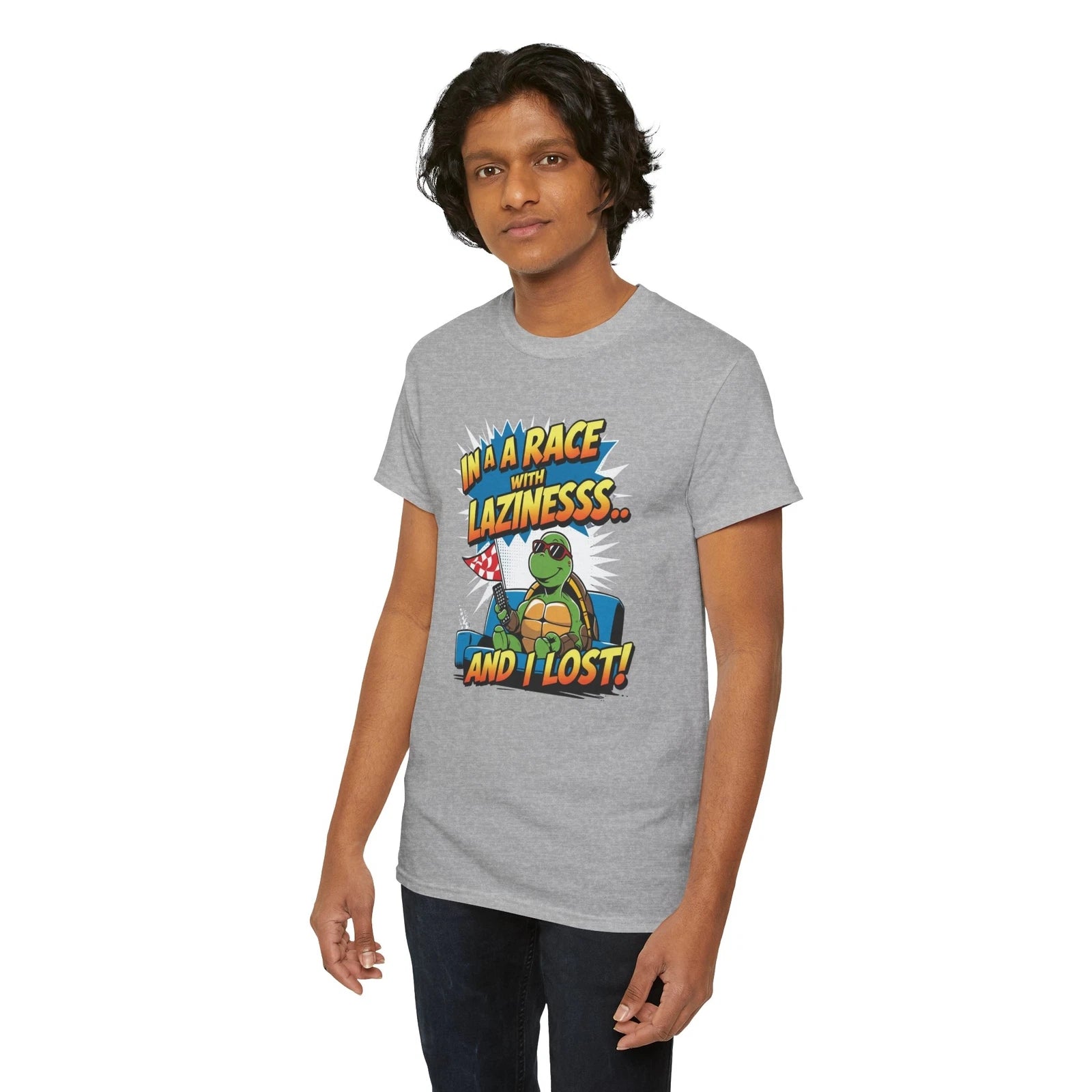 Superhero Comics T-Shirt | Hero Fan Tee | In a race with laziness… and I lost!
