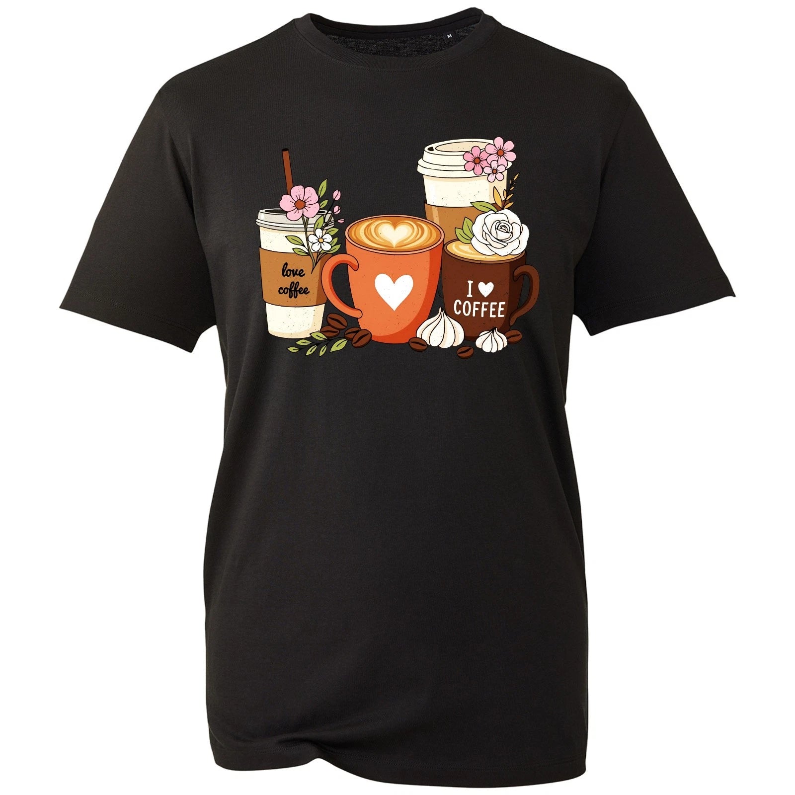 Coffee Lover T Shirt Womens White Floral Graphic Tee Cute Aesthetic Latte Gift