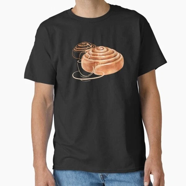 Cinamon Bun with Coffee Classic T-Shirt T-Shirt Made in US/AUS Size S-2XL