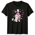 Playful Dog Bubblegum Hearts Sunglasses Dogs Animals Mens T-Shirt Womens Tee