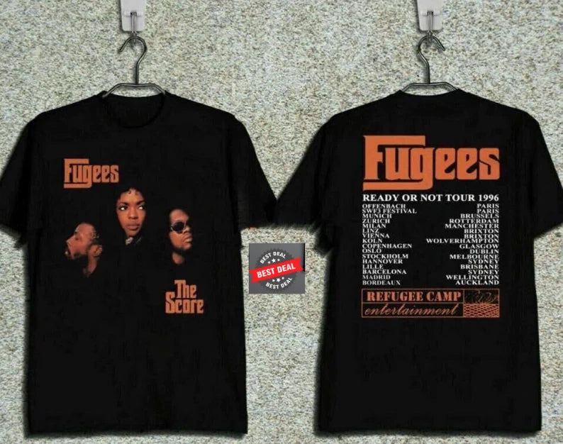 T-shirt Score Fugees 1996 Tour Concert 90'S Rap Ready Hop Hip Not Classic Tee