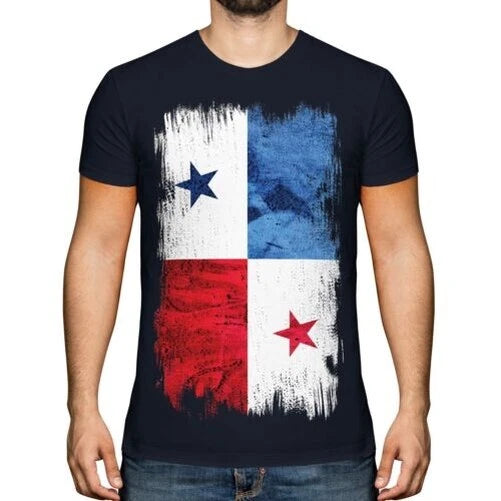 Panama Grunge Flag Mens Panama Football Panamanian T-Shirt Gift