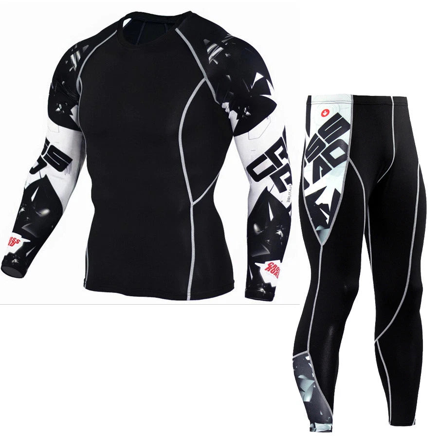 Mens Compression Top Workout cross fit MMA Cycling Running High Quality