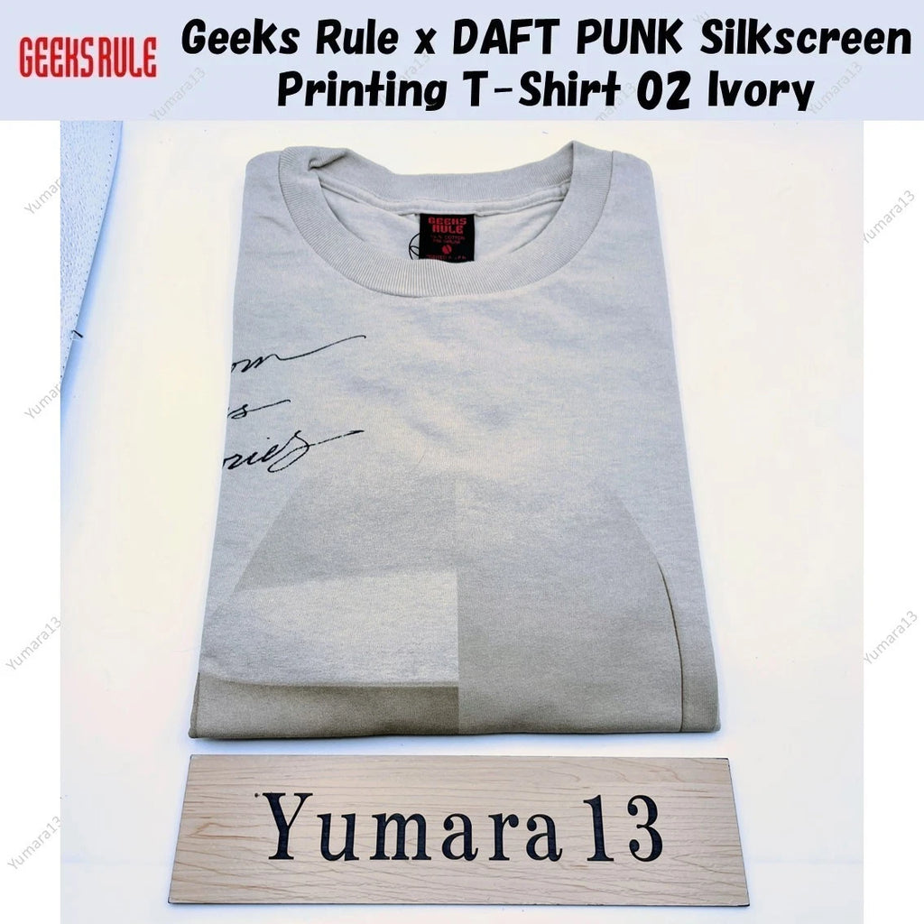 Geeks Rule x DAFT PUNK Silkscreen Printing T-Shirt 02 Ivory