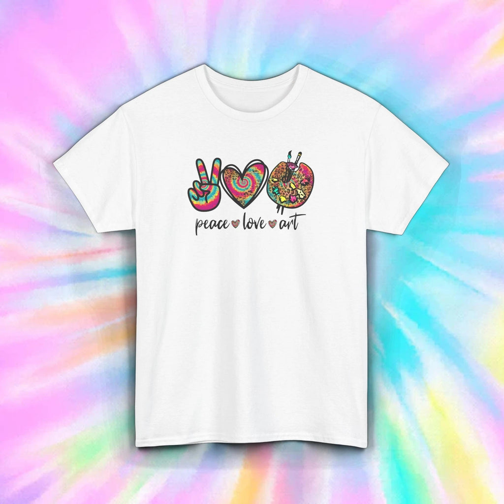 Peace Love Art Shirt Artist Painter Creative Tie-Dye Gift Tee S-5XL