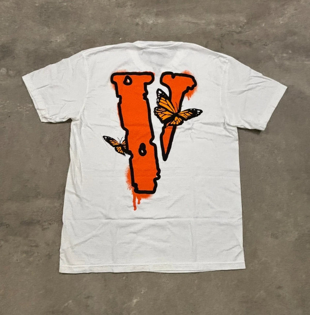 Vlone x Juice Wrld Butterfly T-Shirt White Streetwear