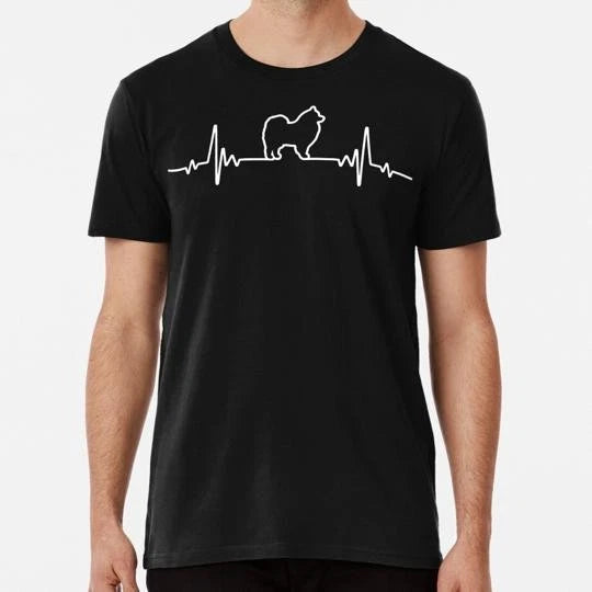 Minimalist Heartbeat Japanese Spitz Dog Size S to 5XL Made in the USA T-Shirt