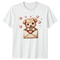 Puppy In Envelope Dogs Animals Mens T-Shirt Womens Tee Graphic Unisex Top