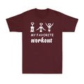 My Favorite Workout Corkscrew Funny Wine Saying Drinking Lovers Men's T-Shirt