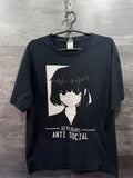 Anti Social Japanese Text Aesthetic Anime Unisex T-shirt Size L