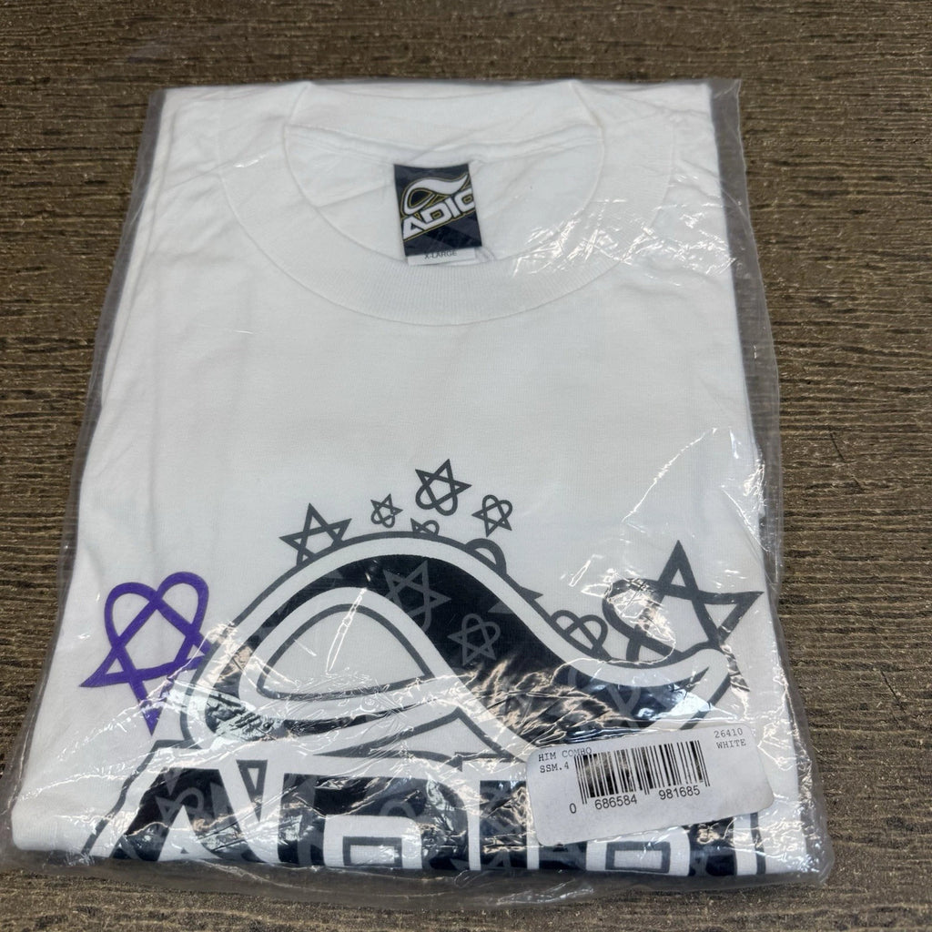 Vintage Y2K Adio Skater Black Logo White  T Shirt Size XL Deadstock