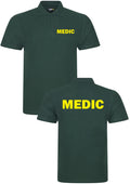 MEDIC POLO SHIRT WORKWEAR MEDICAL FIRST AID HEALTH CARE HOSPITAL TOP UNISEX