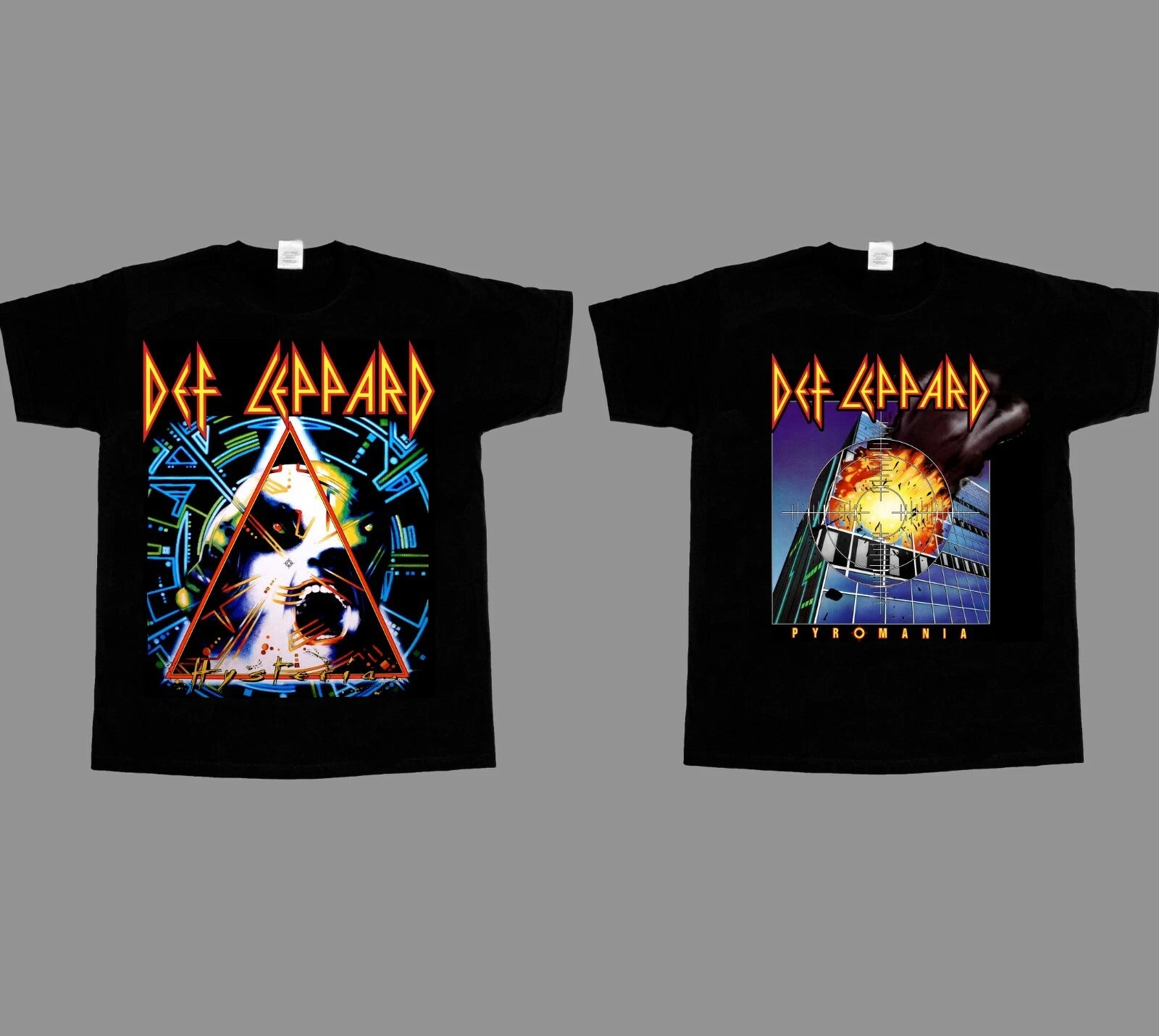 Def Leppard Pyromania Hysteria NEW BLACK SHORT/LONG SLEEVE T-SHIRT 345XL