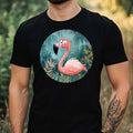 Mens Funny Flamingo Print Cotton T-Shirt Size XS to 5XL