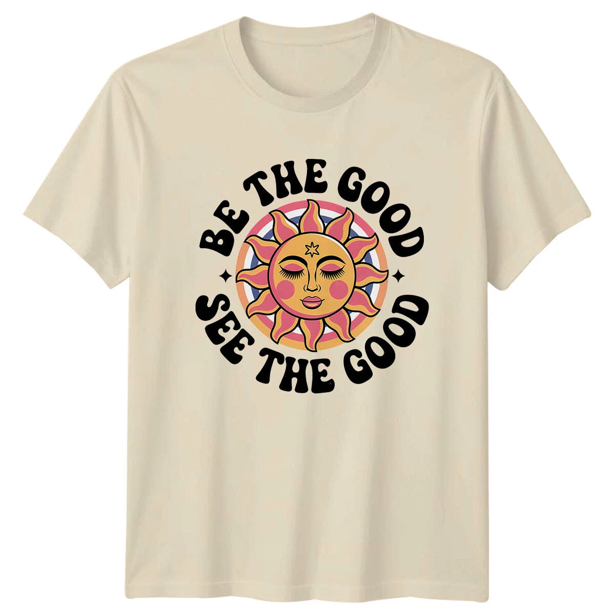 Be The Good See The Good Retro Sun Boho Vintage Graphic T-Shirt -a