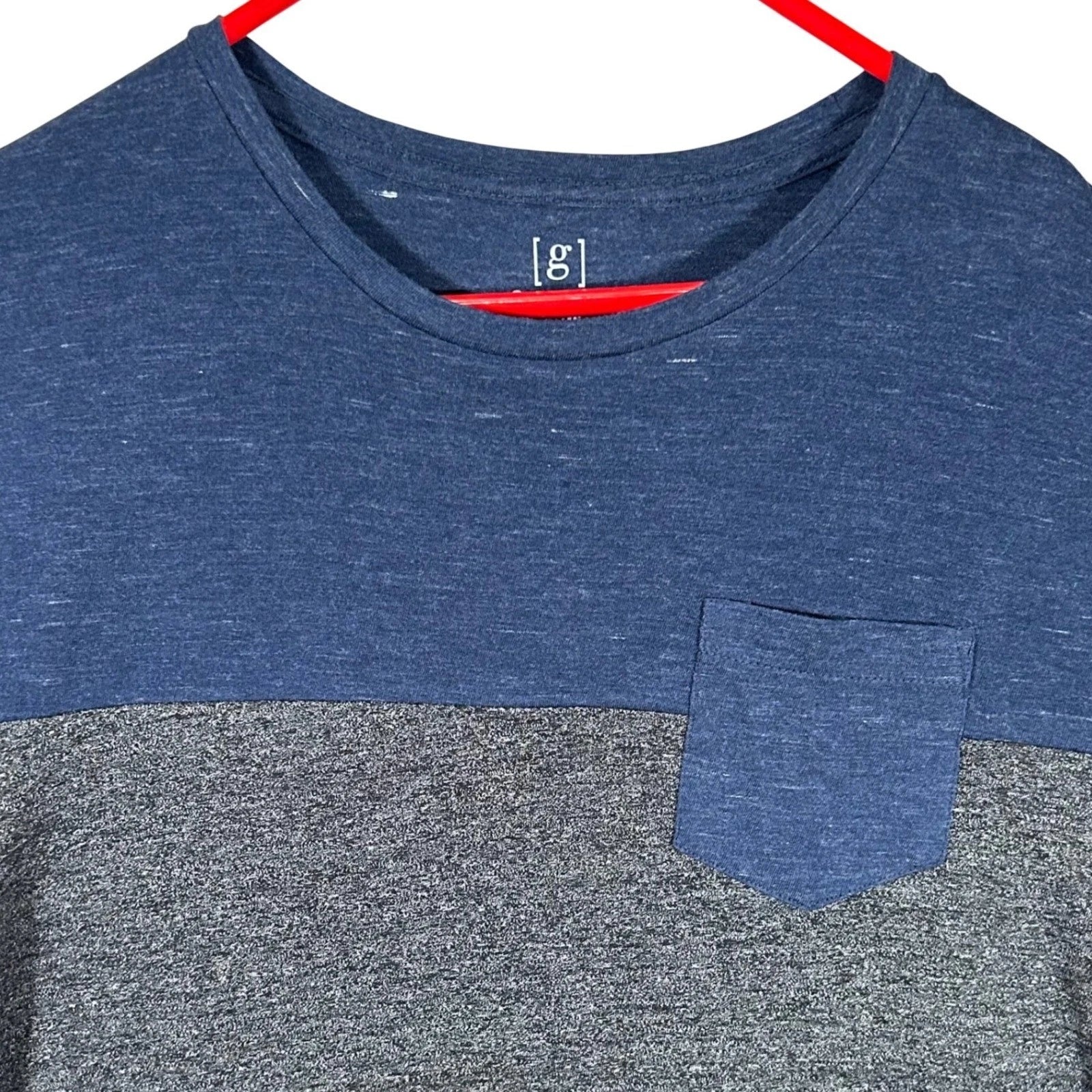 George Mens SS Tri Panel Pocket Tee Navy Blue Charcoal Black XL New