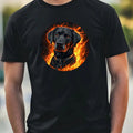 Mens Labrador On Fire Motif Cotton T-Shirt Size X S to 5XL