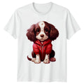 Puppy In Hoodie Dogs Animals Mens T-Shirt Womens Tee Graphic Unisex Top -a