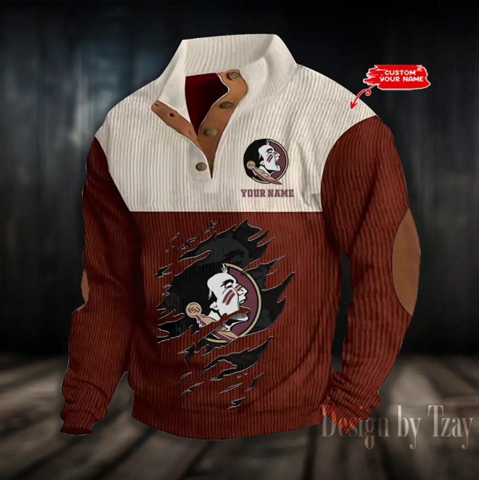 Floridaa Basketball Team Collar Corduroy Sweatshirt