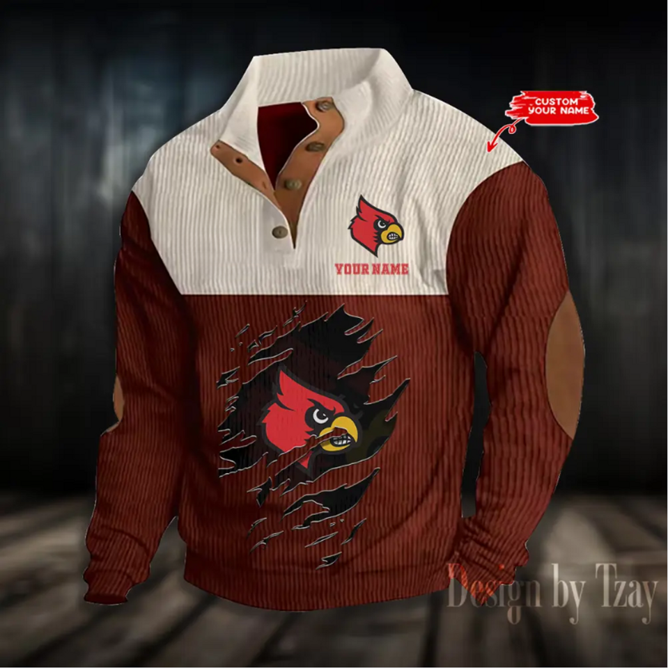 Louisville Cardinals Corduroy Stand Collar Sweatshirt
