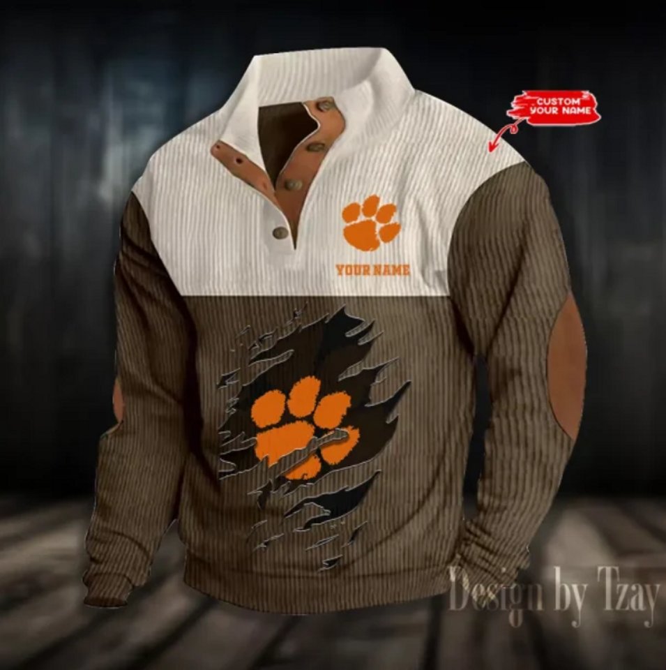 Clemson Basketball Corduroy Stand Collar Sweatshirt