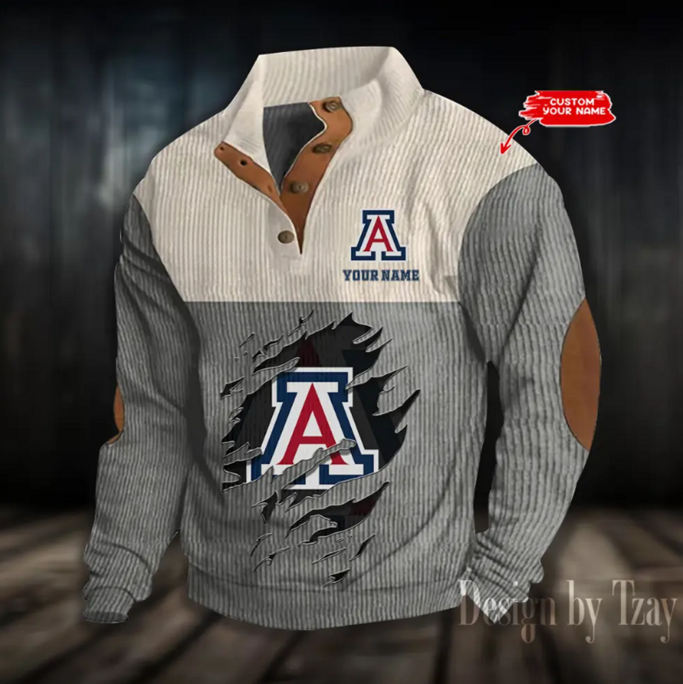 Arizonna Basketball Corduroy Stand Collar Sweatshirt