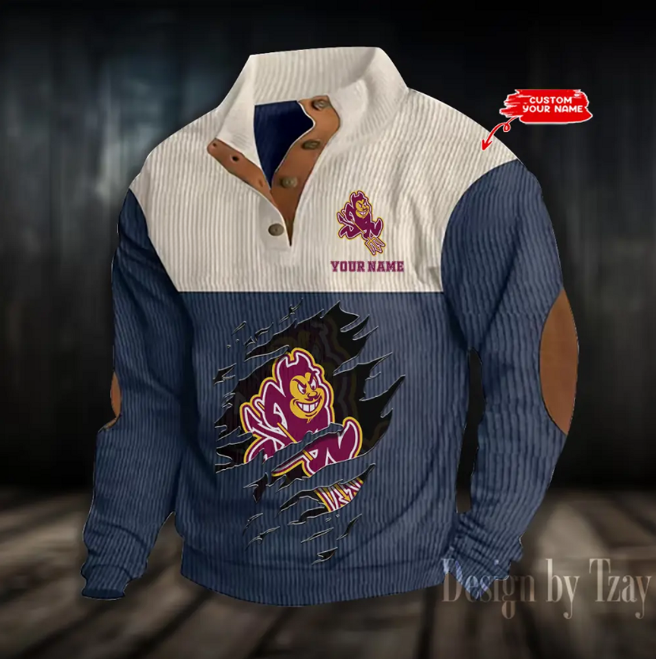 Sun Devills Basketball Corduroy Stand Collar Sweatshirt