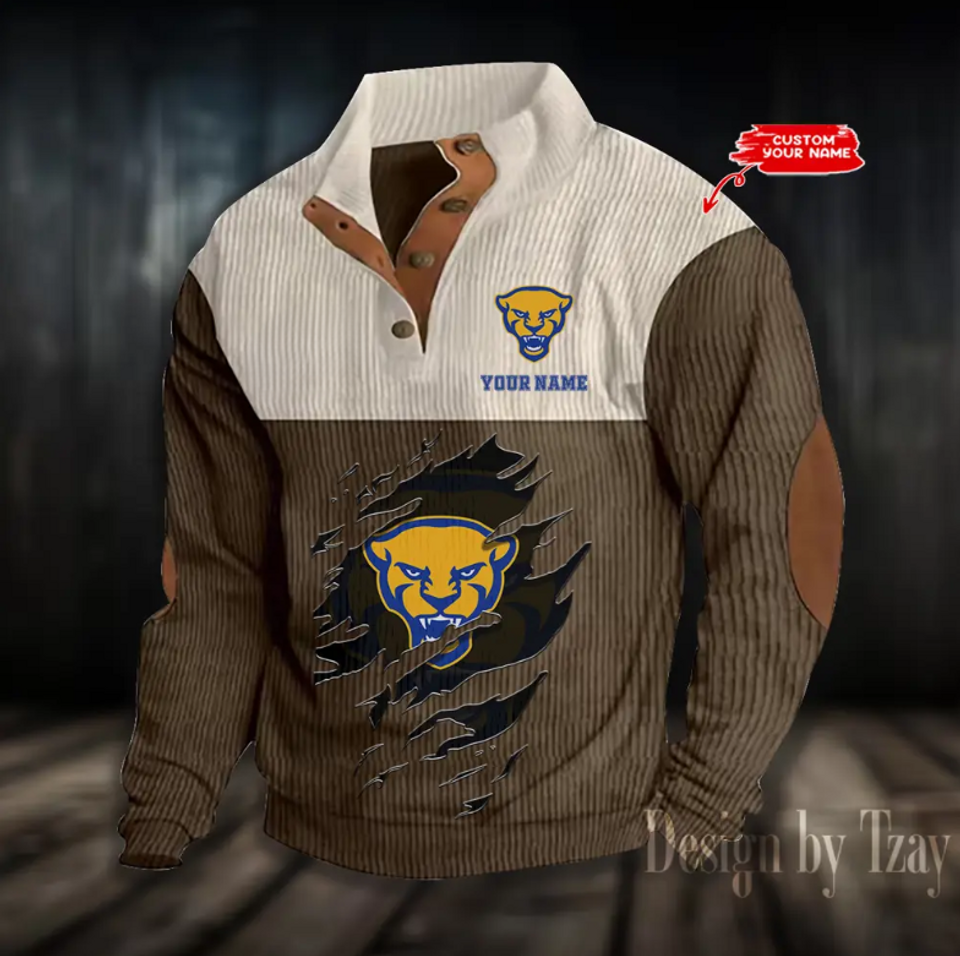 Pittsburgh Basketball Corduroy Stand Collar Sweatshirt