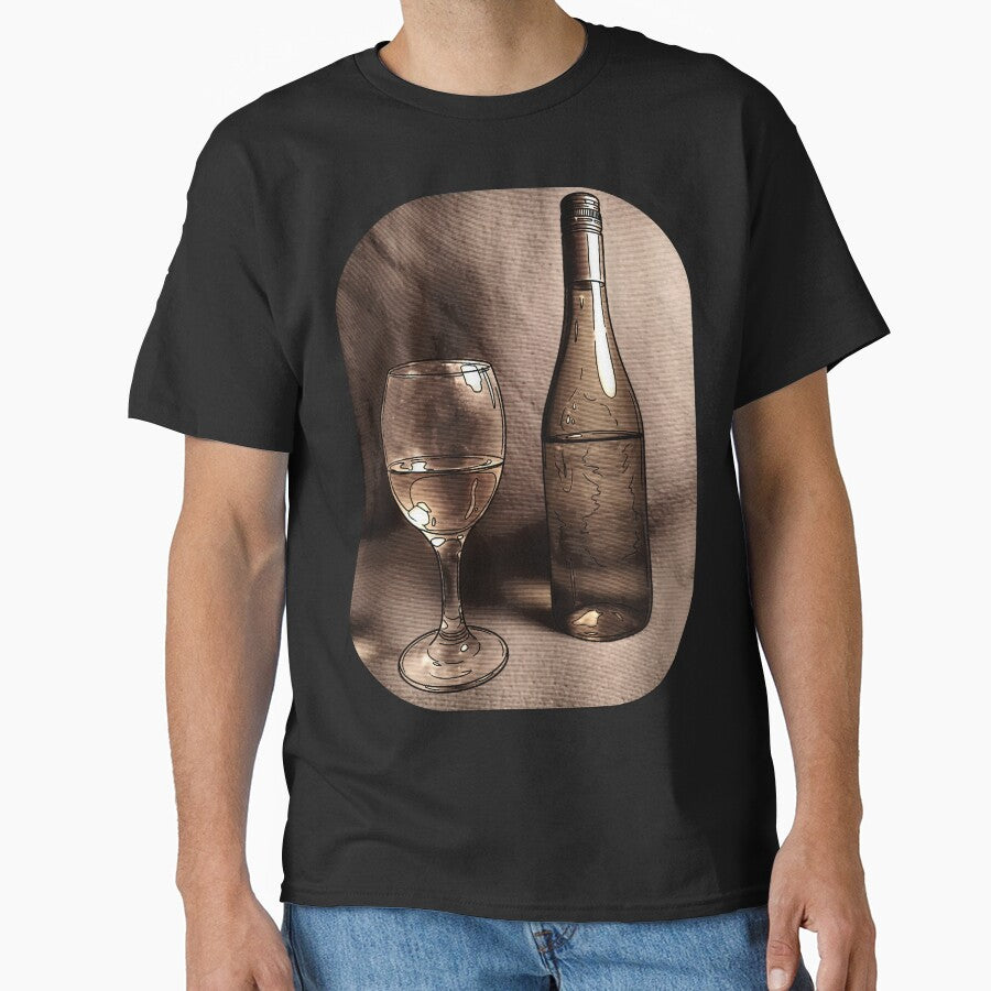 Wine Bottle and Glass Illustration by Miyagi-Andel