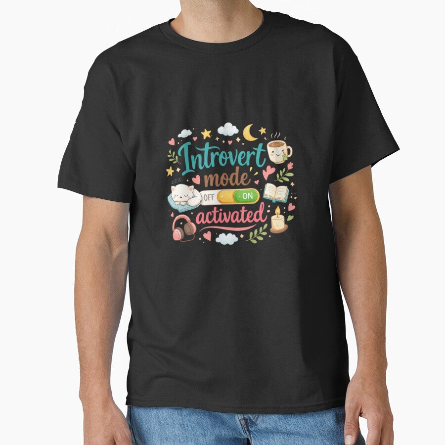Introvert Mode Activated Cute Aesthetic Design | Anti Social Club Funny Quote by Sanika arts