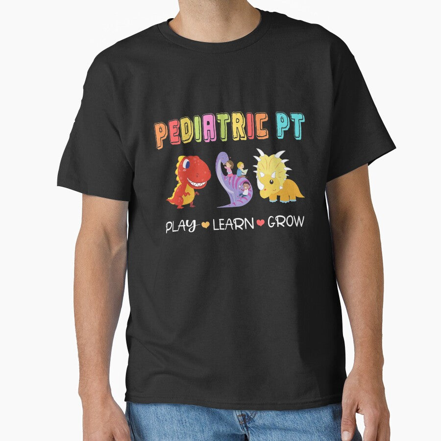 Rainbow Pediatric PT Shirt, Kids Dinosaur Physical Therapist by armstrongartist