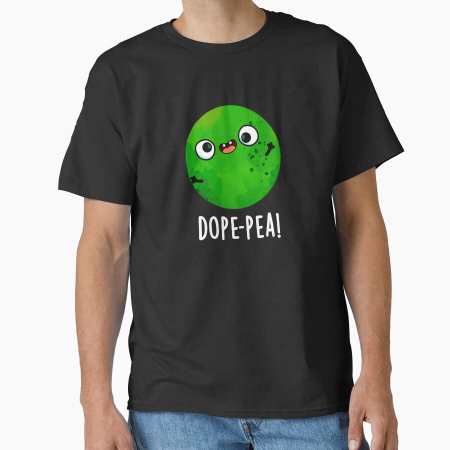 Dope-pea Funny Dopey Pea Pun (Dark BG) by punnybone